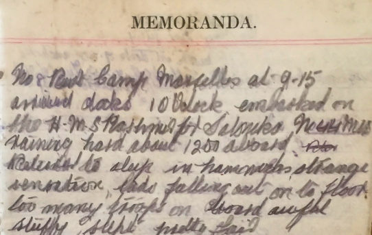 On the HMS Kashmir - December 10th, 1917