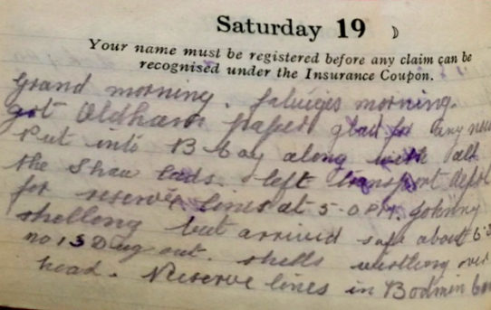 Into the reserve lines - January 19th, 1918
