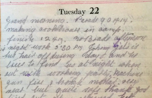 Cookhouse & commendations - January 22nd, 1918