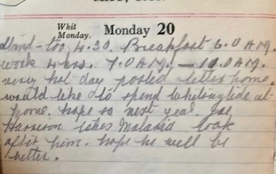 Friend's Malaria - May 20th, 1918