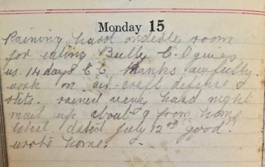 Confined to Camp - July 15th, 1918
