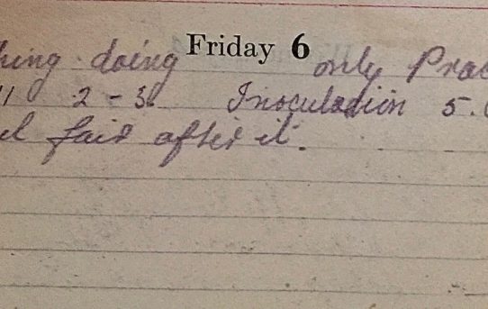 Typhoid Vaccination - September 6th, 1918